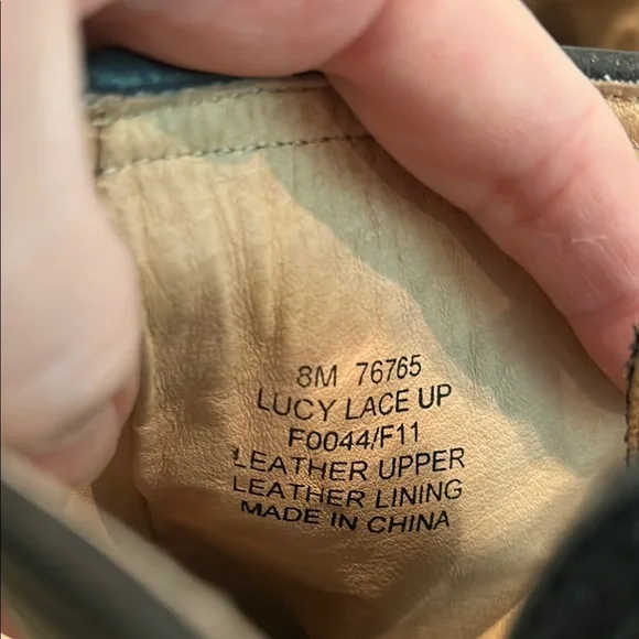 FRYE AND CO. Black Lace Up Boots with Chunky Heel - Picture 4 of 7